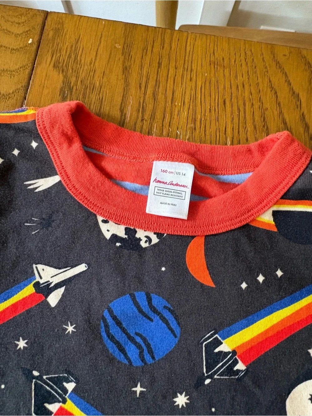 Hanna Andersson Kids Space and Striped Short John PJs - Size 14 kids youth